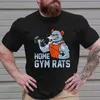 メンズTシャツジムラットラット筋肉Tシャツジムラットラット動物スポーツウェイトトレーニング筋肉筋肉筋肉カジュアルショートSLVEトップT240425