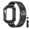 Assista Bandas 2-em-1 Caixa+tira adequada para assistir 45 mm 44mm Strap Ultra 49mm 41mm 40mm Pulpetilha de aço inoxidável Tampa macia Iwatch SE 9 8 7 6 5 4 240424