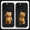 Mobiele telefoons nieuwe cartoon teddybeer paar telefoonhoes geschikt voor iPhone 15 Pro Max 11 12 Mini 13 14 Pro Max X XS XR 78 14 15 Plus zachte siliconenhoes J240426