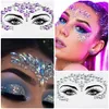 Transfert de tatouage 5pcs / kit Sexy Diamond Face Stickers Tattoo Stickers coloré Crystal Crystal Party Face 3D RIMESTONS ADADHESIVE FACE BIEL * 240427