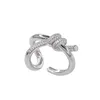 Women Band Tiifeany Ring Jewelry Knot studded diamond ring for female niche light luxury twisted socialites and ladies of the style with a luxurious sophisticated te