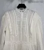 Original 1to1 Buurberlyes Designerkläder Beige Pure Cotton Spetsklänning för våren/sommarkvinnor Original 9750 Plaid Dress med original logotyp
