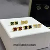 Designer lyxiga smycken örhänge Hög version S925 Clover Mini örhängen Natural Fritillaria tjock elektropläterad 18K Non Allergic