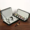 Fall 6/10/12 SLOTS WRIST WACK Box Travel Watch Holder Storage Case Organizer Black Zipper Pu Leather Watch Smyckeslådor Display Box