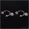 Stud 2pcs Aço inoxidável Cristal mínimo CZ ESTAR EAR EAR EARRO BRIAGEM MULHERS HELIX HELIX TRAGUS CARTILAGEM CONCH DAI JEWELS DE PERIGURAÇÃO DR DHO5U