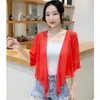 Women's Blouses Boleros schouderophalde casual bijgesneden vesten chiffons jassen losse kimonos lichtgewicht sjaal cover -ups voor avondjurk