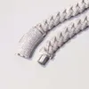 Biżuteria Hiphop w gorącym odległości Moissanite S925 Sterling łańcuch lodowy o szerokości 13 mm 2Rows Moissanite cuabn łańcuch linków