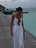 Seksowna solidna fala pusta sukienka dla kobiet sukienki moda bez rękawów sukienki BodyCon 2024 Summe Female Beach Holiday Raady 240417