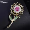 Spille Donia gioielli coreani tendenza della moda girasole spille micro-set color zircone accessori per matrimoni femminile femminile