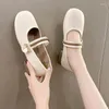 Casual schoenen Mary Jane Doudou dames 2024 Spring Summer Leisure Square Heel Soft Sole Small Leather Single Shoe vrouw