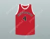 Aangepaste nee naam heren jeugd/kinderen dino martin 4 providence stoomrollers rode basketbal jersey 1 gestikt s-6xl