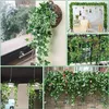 Decorative Flowers 1Pcs 200Cm Green Silk Artificial Garland Hanging Plants Vine Leaves Home Party Rooftop Wedding Garden DIY Decoration