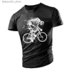 T-shirts masculins Été Nouveau cyclisme comme Hell Skull Print Mens Mens à manches courtes Retro Casual Crewneck T-shirt T-shirt Hip-Hop Street Clothing Q240426