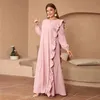 Veckad moderosa kaftan klänning muslimska abaya dubai kalkon mantel ramadan klänningar kvinnor elegant full ärm kvällsfestkläder 240415