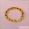 Fußkettchen breit 6 mm kubanische Verknüpfungskette Goldfarbe Dicke Knöchelarmband für Frauen Männer wasserdichte Tropfenablieferung Schmuck otrnq