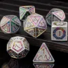 Glücksspiel DND Metal Polyedral Dice SetDungeon und Dragon geeignet für glattes Rollen in RPG und Tischspiel geeignet