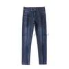 Designer jeans för mens vår/sommar nya jeans herrkläder europeiska elastiska smala passformar liten rak ärm fyra säsonger denim långa byxor
