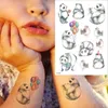 Transfert de tatouage Autocollant tatouage Tattoo Enfants Tatouos Enfants Animaux Tatouage Panda Bear Flamingo Faux Tatoo Child Forest Tattoo Tatoo Couleur d'eau ARM 240427