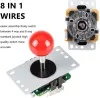 Tops 2 joueurs Arcade Kit DIY Encodeur USB To PC Joystick Games 5V LED Lit Push Buttons pour Raspberry Pi 1 2 3 3b Mame Fighting Stick