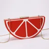Evening Bags Fashion HandBags Acrylic Shoulder Bag Womrn Fruit Watermelon Lemon Clutch Female Party Wedding Purses Wallet