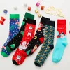 Chaussettes de Noël hommes drôle d'arbre de Noël flocon de neige santa claus elk neige coton bonne année chaussettes ch2024