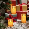Cracked Led Candle Remote Control Flameless Electric Candles Lamp Pillar Candle Flickering Tealight Candle for Christmas Wedding 240416