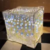 Romantic Tulip Flower Box Handmade Led Night Light DIY Material Package Bed Desktop Ornament Mirror Living Room Decor 240418