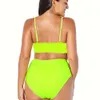Nouvelle sangle de couleur de couleur unie surdimensionnée Split Back Bikini Sexy Bikini Bikini