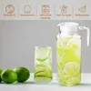 Water Bottles 2 Pack Plastic Pitcher With Lid 1.1L Jar Ribbed Design BPA-Free Clear