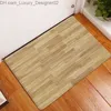 Carpet Vintage wooden bathroom mat old brown striped texture geometric pattern non slip carpet flannel floor decoration kitchen entrance Q240426