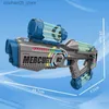 Sand Play Water Fun Summer fully automatic luminous water gun 2024 new electric continuous shooting adult and childrens gift swimming pool toy Q240426