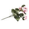 Flores decorativas Plantas de simulación de arbustos florales de geranio artificial para flor de mimado de barrios de calabaza o de calabaza