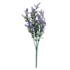 Flores decorativas 1 BUNDLDLDLE ARTIFICIAL LAVENDE ROMACTERAL Provence Vaso de casamento de plástico para decoração de casa Grã