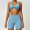 Kvinnors träningsdräkter Kvinnor Sömlösa Yoga Set 2st Gym Fitness Suit Womens Push Up Bra High midja och ben Sexig fitness sportkläder 240424