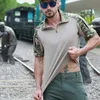 Tactical T-shirts Military tactical shirt hunting suit battle suit multi cam mens summer camouflage shirt summer army casual training shirt 240426