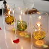 양초 홀더 유리 유리 재 채용 가능한 오일 램프 클리어 홀더 홈 바 장식 촛대 거실 발코니 안뜰 현관 정원