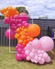 Party Decoration 146pcs Rose Pink Orange Metallic Gold Balloon Garland Arch Set Summer Hawaiian Tropical Birthday Wedding Baby Shower