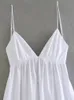 TRAF Zomer Witte lange jurken voor vrouwen slip jurk sexy backless mouwloze jurk dames vakantie casual midi jurk 240412