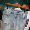 Jeans masculin pour hommes en jean déchiré à la mode pantalon rétro droit nostalgique Blue High Street Loose Flatting Mens Wide Casual Denim Trafersl2404
