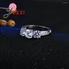 Anelli a grappolo anello di fidanzamento di alta qualità matrimonio cristallo 925 sterling argento con gioielli cz luccicanti per donne feste