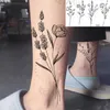 Tattoo Transfer Small Poppy Flower Temporary Tattoos For Women Adult Lavender Realistic Fake Tattoo Sticker Body Art Water Transfer Tatoos 240427