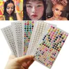 W94B Tattoo Transfer 3D Eyes Face Makeup Temporary Tattoo Self Adhesive Beauty White Pearl Jewels Stickers Festival Body Art Decorations Nail Diamond 240427