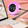 Acessórios Bluetooth Alsertleh Clock Colorful Night Light Music Player Rechargable Digital Clock Melhor presente