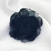 Flores decorativas 5 piezas de 6 cm de tela de satén hecha a mano de organza rosa para vestidos de novia sombreros para el tocado del tocado decoración del collar