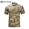 Camisetas tácticas Camiseta suave camiseta de batalla camiseta táctica para hombres tácticas top de secado rápido múltiple cámara de senderismo de manga corta 240426