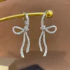 Boucles d'oreilles concevantes High Quality Luxury Style Sweet Bow Bow High-Feel Personal Personality Long Pilel for Women Jewelry.