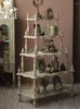 Płyty dekoracyjne 140 cm wysokość vintage francuskie 5-warstwowe stojaki na drewniane półki do przechowywania szafki do przechowywania meble