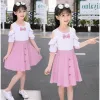 Dresses Summer Kids Dresses for Girls Stripe Dress Children Cotton Teenagers Princess Girls Clothes Birthday Dress 5 6 8 10 12 14 Years