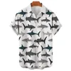 Męskie koszule męskie koszula męska koszula letnia hawajska koszula wzorzystą koszulę koszulę Aloha Krajobraz stojak obster 3D Casual Short Sleeve Button Print 240424