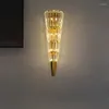 Wall Lamps Dimmable Golden Home Deco Crystal Stainless Steel LED Lamp Light Sconce For Bedroom Corridor